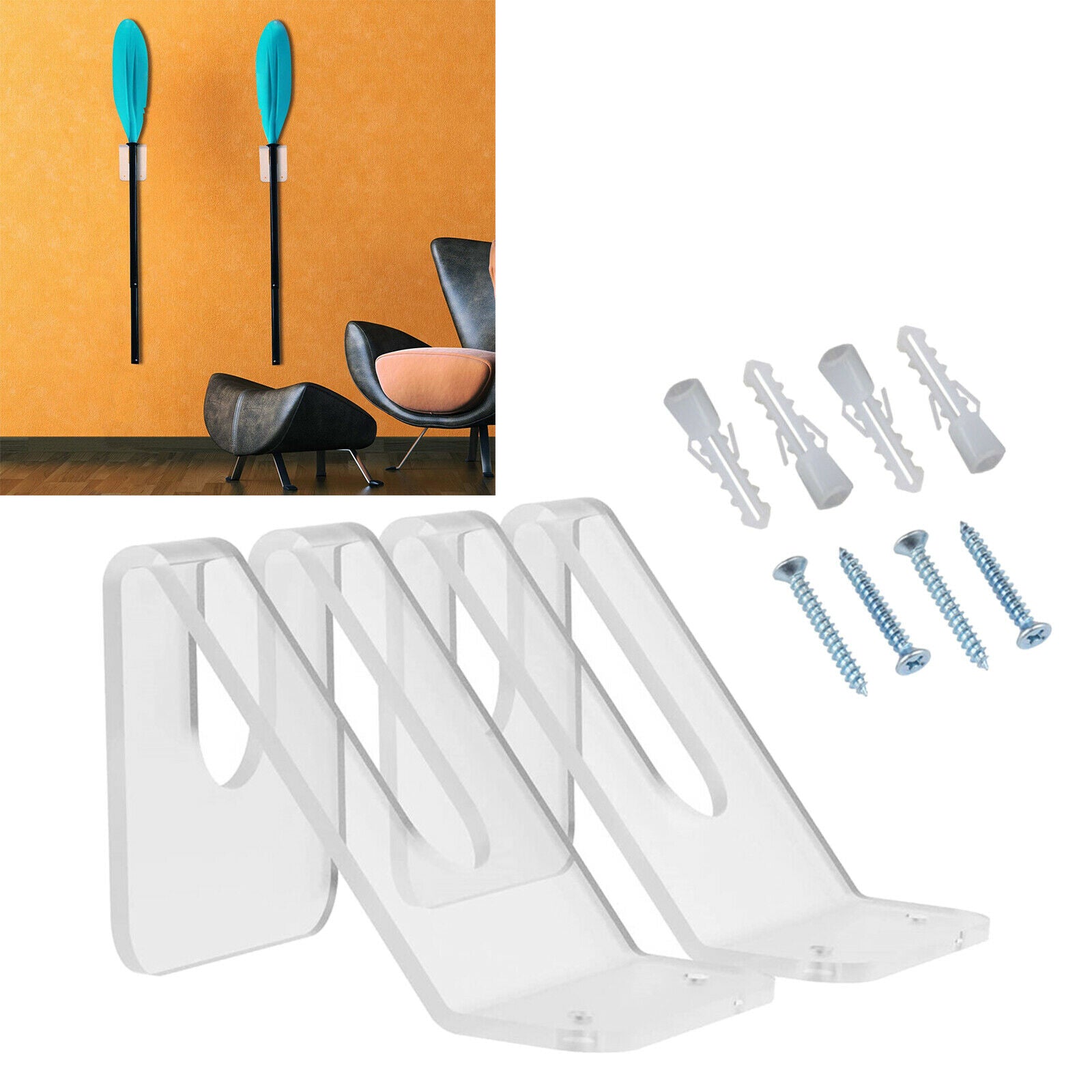 2Pieces Oar Storage Rack Hook Wall Racks for Cabin Oar Storage Organization