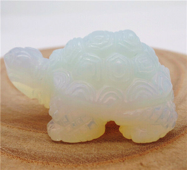 50x33x23mm White Opal Carved Sea Turtle Decoration Statue Stone Decor HH7944