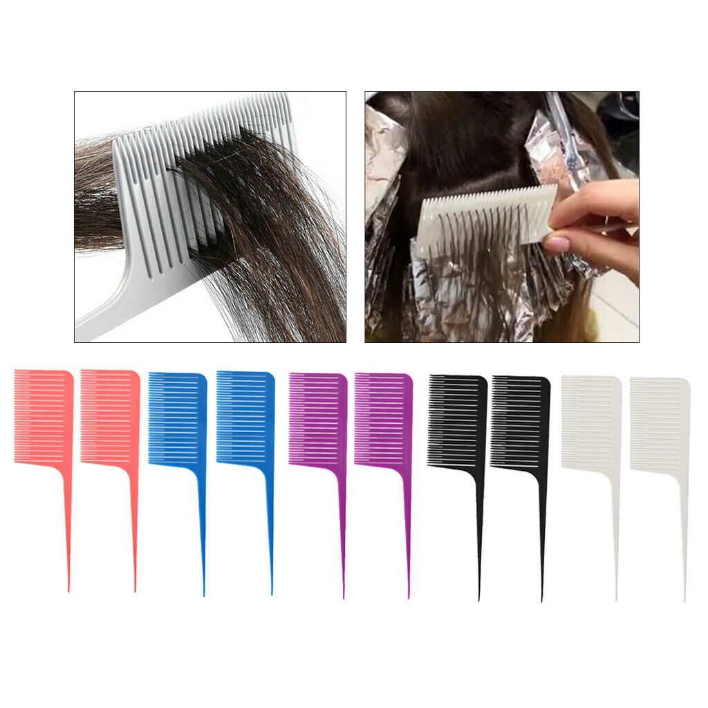 10 Pieces ABS Weave Highlighting Foiling Hair Comb Highlight Hair Combs