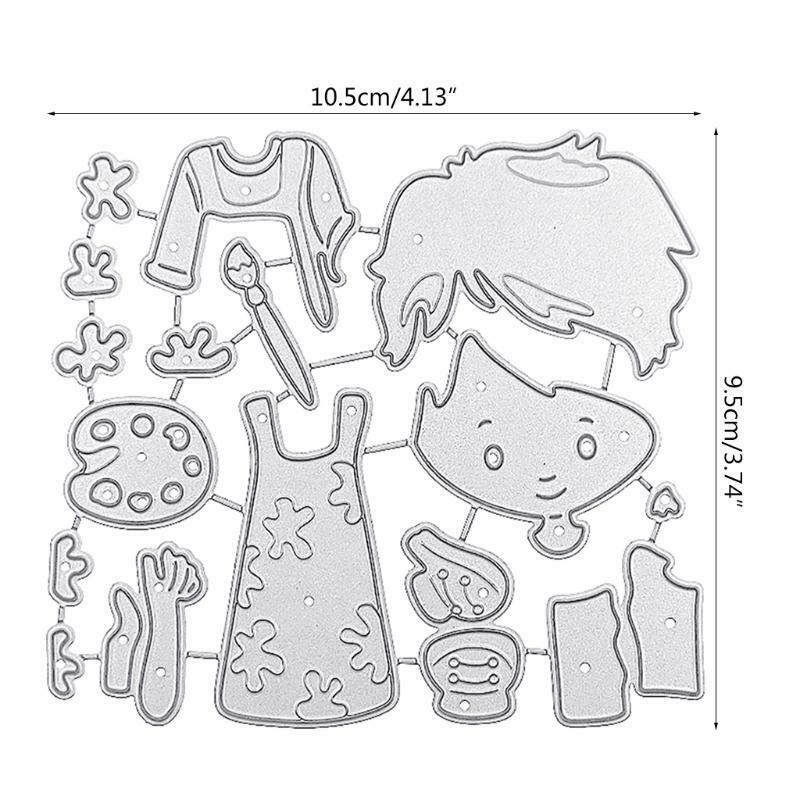 Cartoon Drawing Boy Carbon Steel Cutting Dies DIY Scrapbooking Photo Album Cards