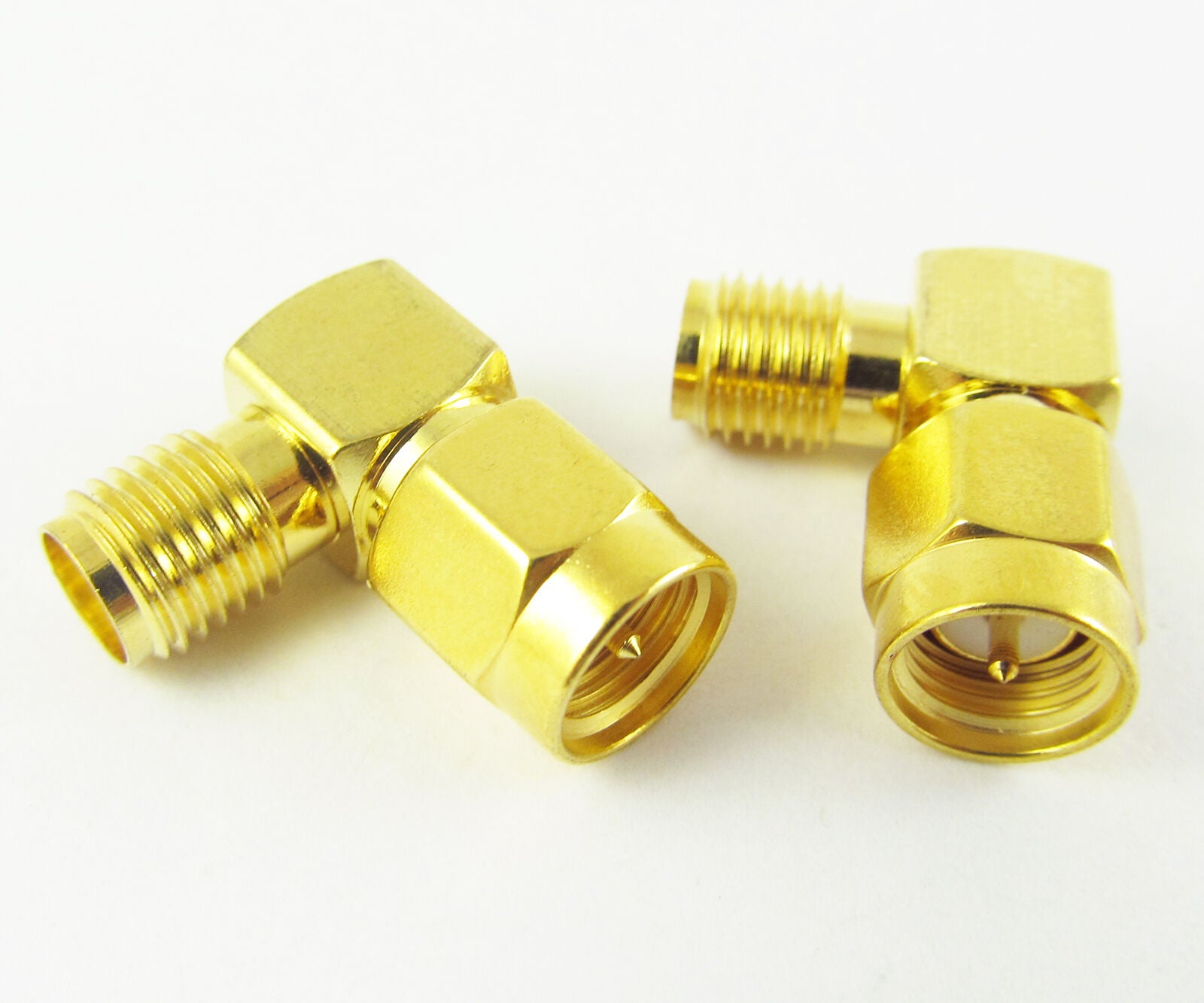 1pc new RF adapter connector SMA male plug to SMA female jack R/A right angle