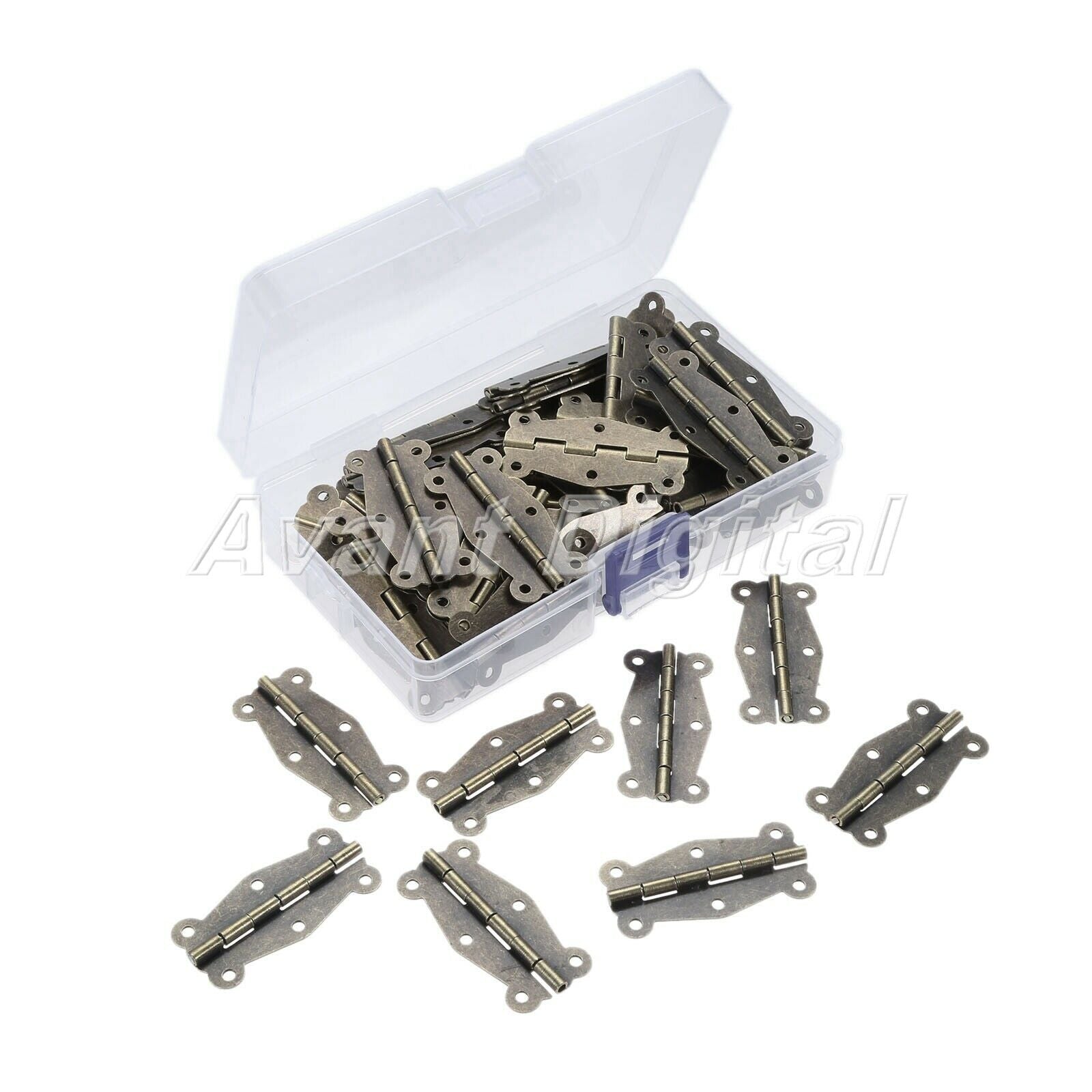 60pcs Mini Butterfly Hinges Furniture Cabinet Drawer Door Box Cupboard Hardware