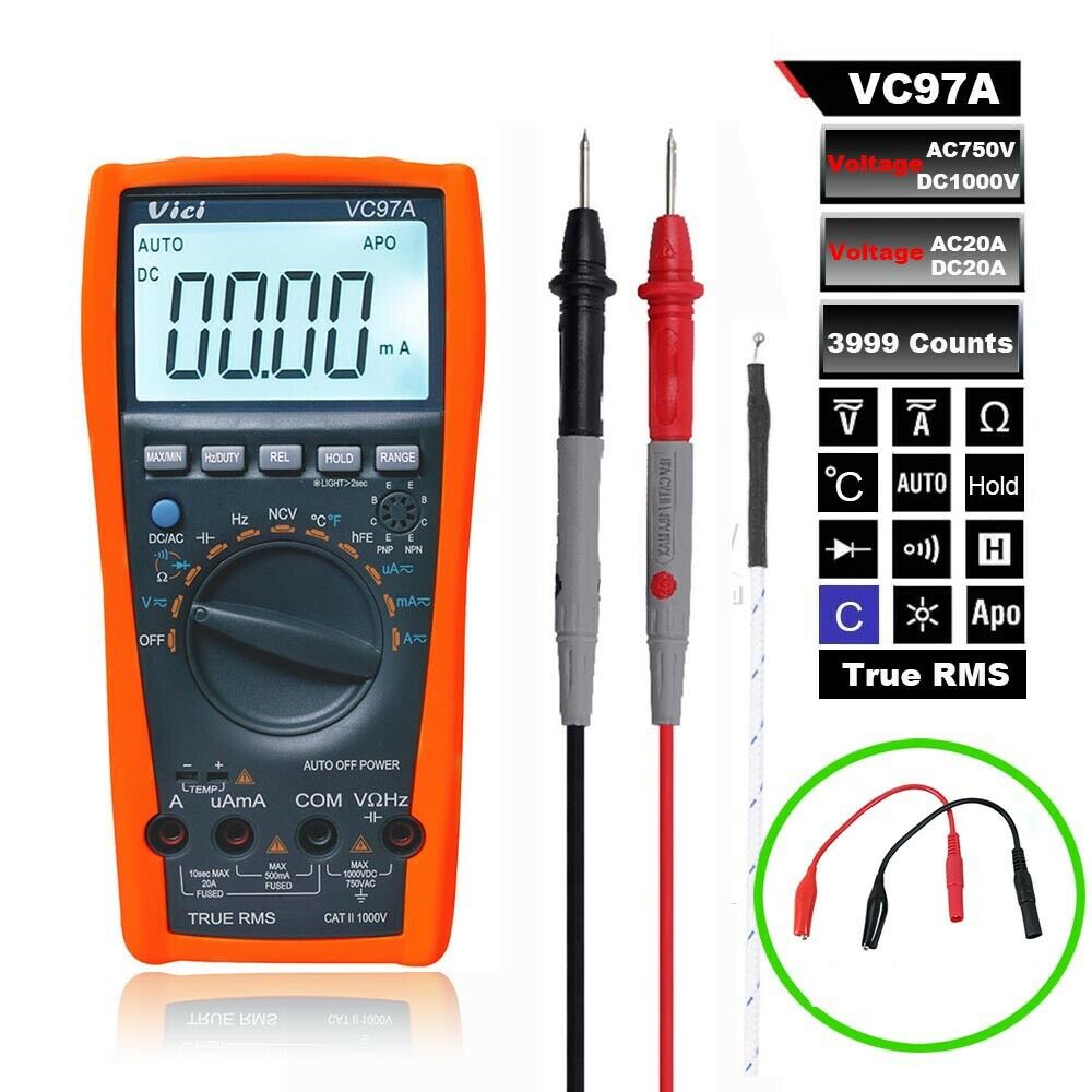 Capacitance Resistance Digital Multi-Function Multimeter Ac Dc Voltmeter Vc97A