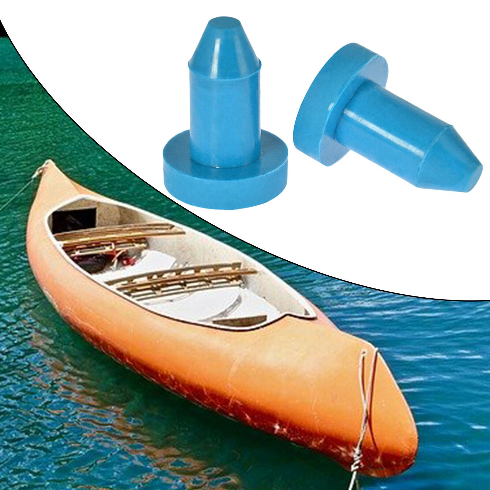 2pcs 1/2 Push-in Kayak Drain Plugs Stoppers for   8SS Fishing Boats Blue