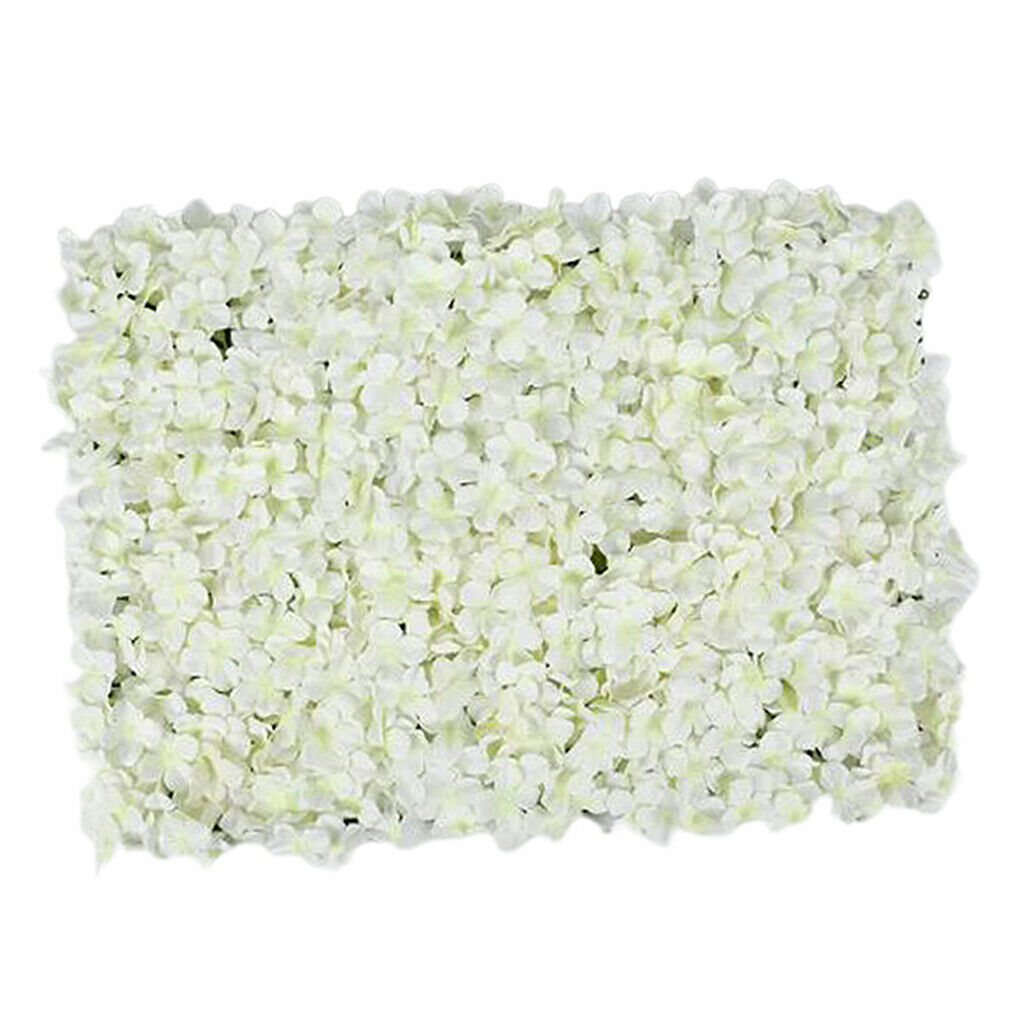 4X Silk Hydrangea Flowers Wall Panel DIY Wedding Background Party Decor White