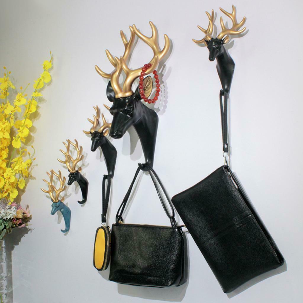 Animal Head Hanger Strong Sticking Wall Door Hanging Hook Hangers Black