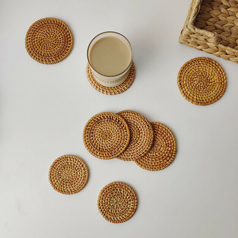 Placemat Pad Coasters Kitchen Table Mats rattan coaster Bowl Mats InsulationFCA