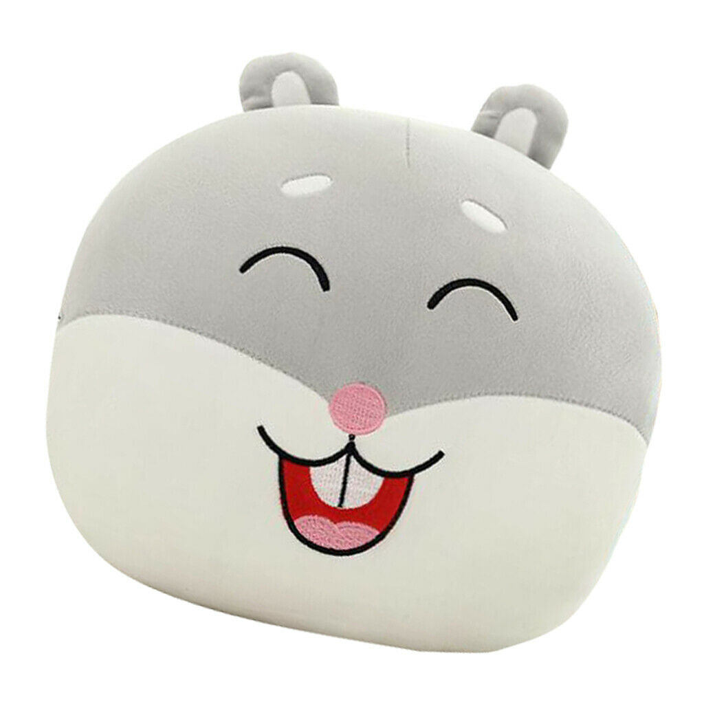 Cartoon Animal Head Shape Cushion Pillow Hand Warmer Groundhog B