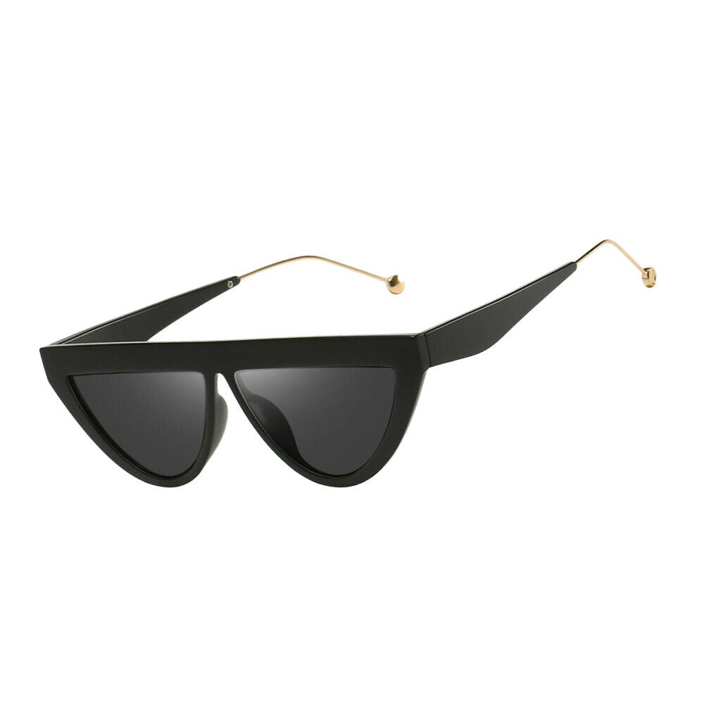 Women Mens Triangle Mirrored Sunglasses Eyewear Black Frame Gray Lens