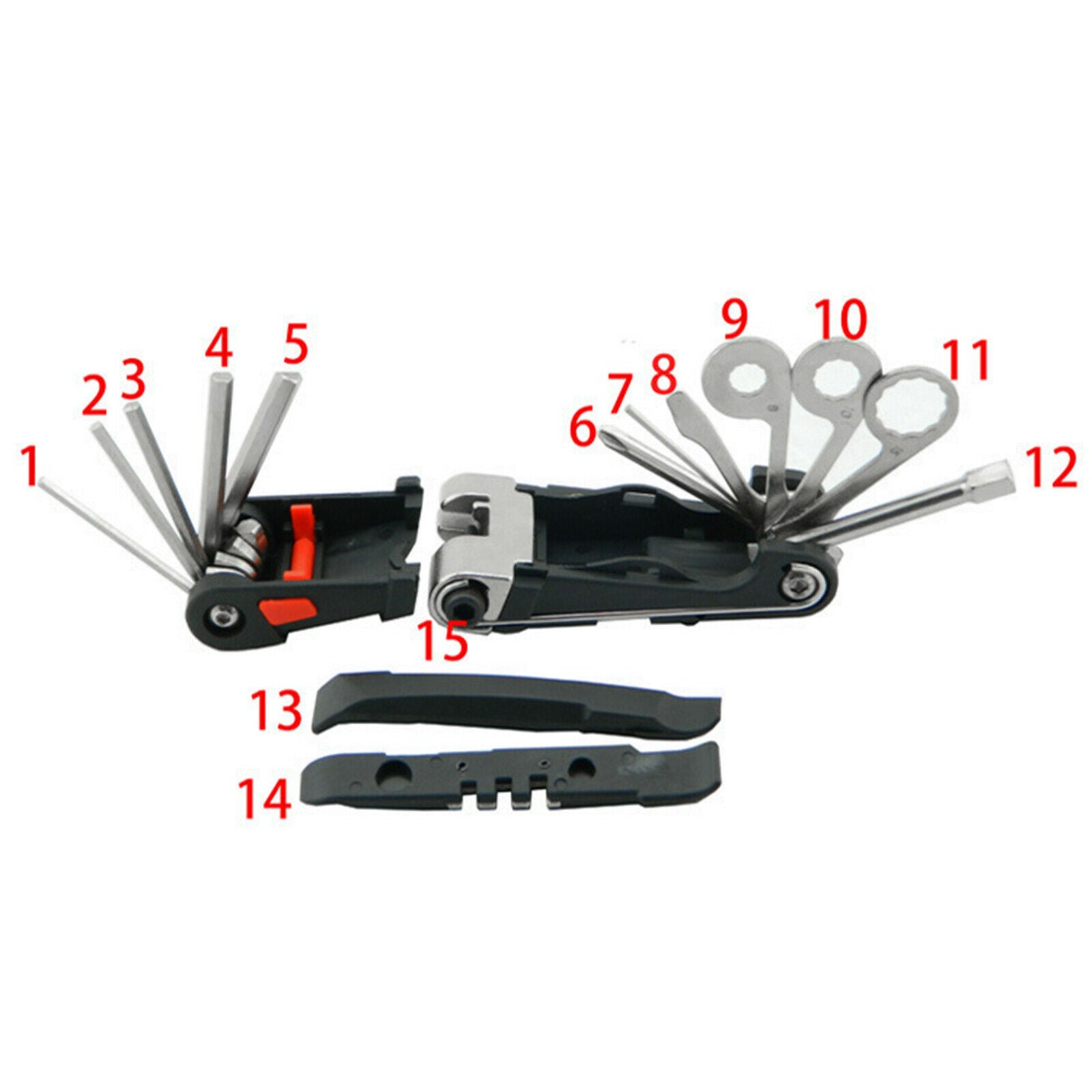 Folding 15 in 1 Multi-Function Tool Kit Screwdriver Bike Repair Tool Accs