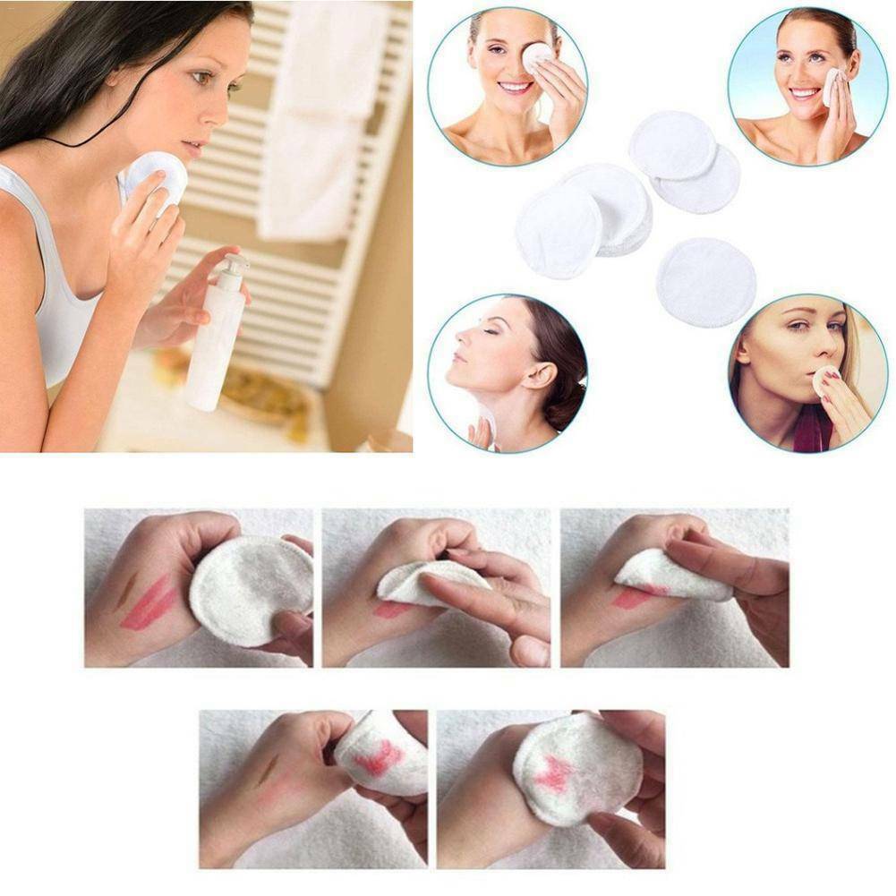 12 x Reusable Facial Cleansing Pad Bamboo Cotton Makeup Remover Pads Face Wipes~