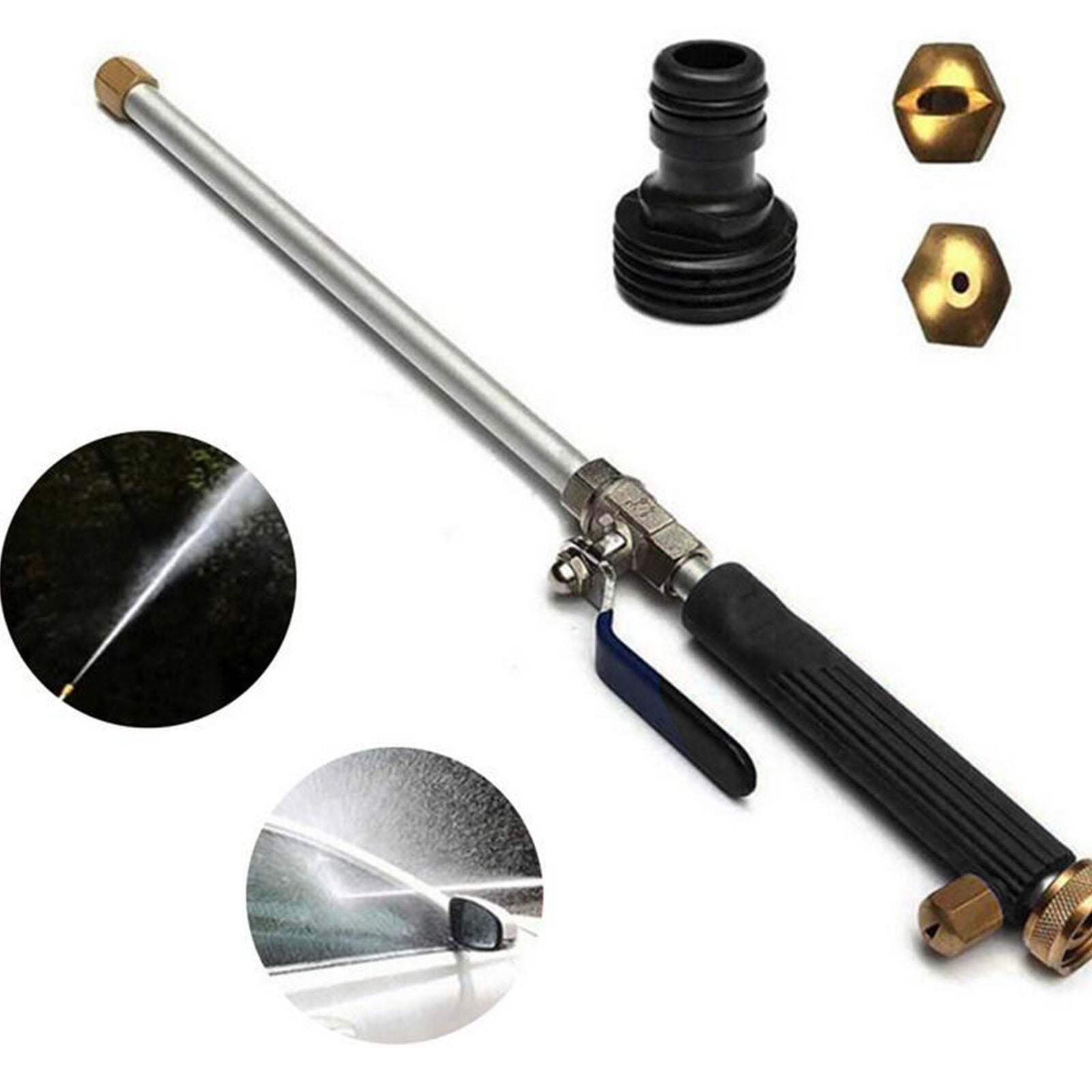 High Pressure Water Spray Gun Brass Nozzle Garden Hose Pipe Car Wash Washing