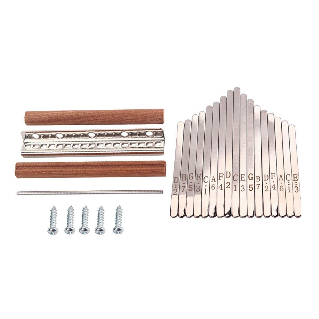 Durable Kalimba Thumb Piano Steel Keys Saddle Bridge DIY Kit - 17 Keys
