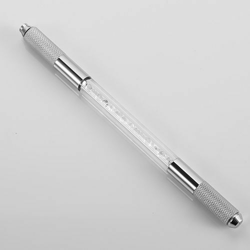 1P Double Crystal Acrylic Manual Tattoo Pen Permanent Microblading Eyebrow Tools