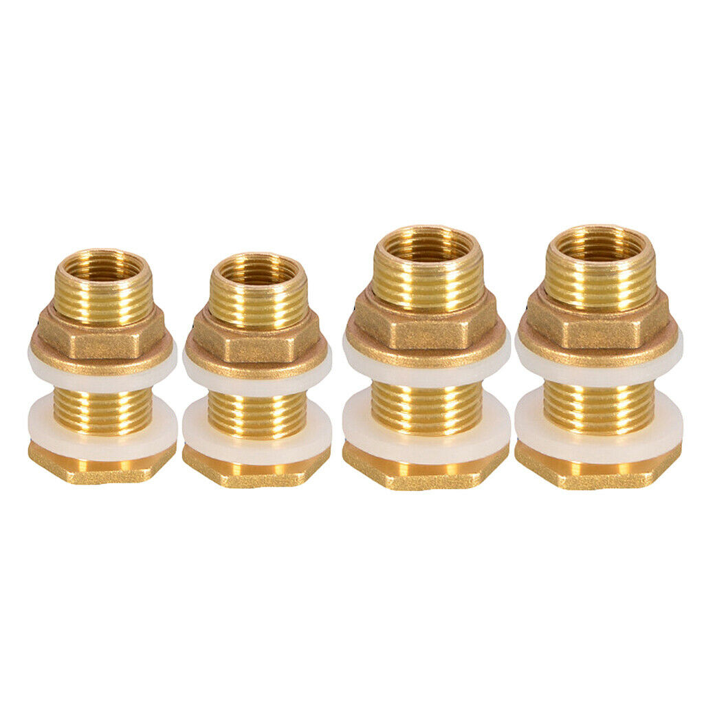 4pcs Solid Brass Water Tank Connector Leak-proof Firm Connect DN15 DN20
