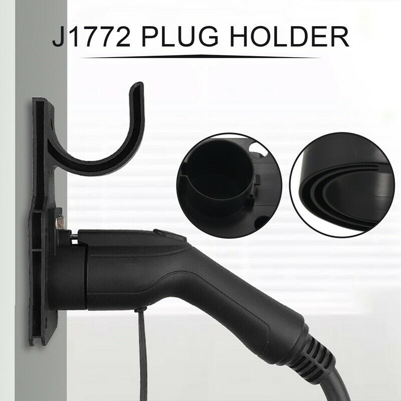 Cord Holder EV Charger Nozzle-Holster Dock and J-Hook Combination for J1772 CoA8