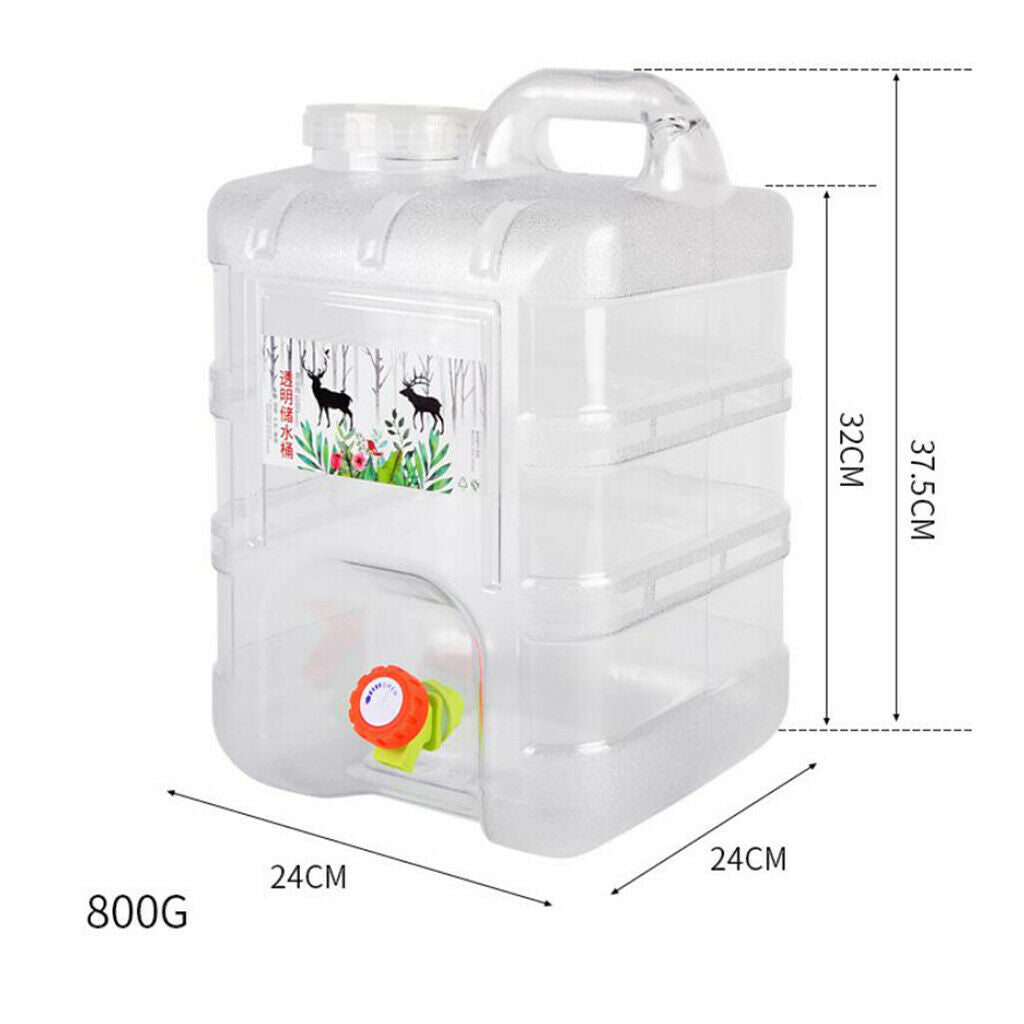 15L Outdoor Camping Car Water Carrier Container w/ Water-tap & 10cm Opening