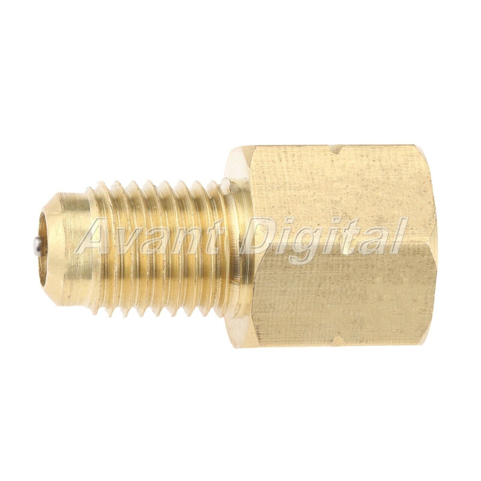 Vacuum Pump Adapter 1/2 Acme-LH x 1/4 Sae Male c/w Removable Valves Core R1234YF