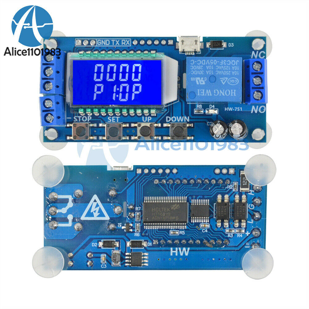 2PCS 5V Time Delay Relay Module Power off Trigger Cycle timer Circuit Switch LCD