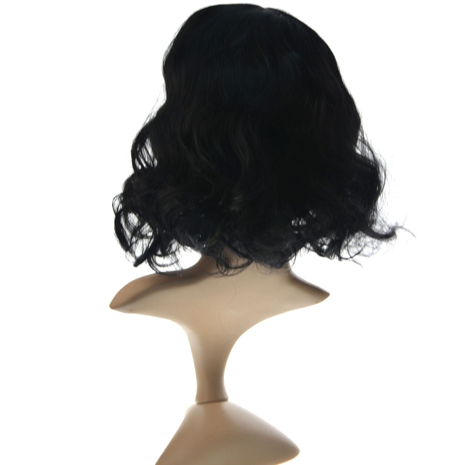 Fashion Women Black Curly Hair Synthetic Medium Long Wig Natural Hair Wigs