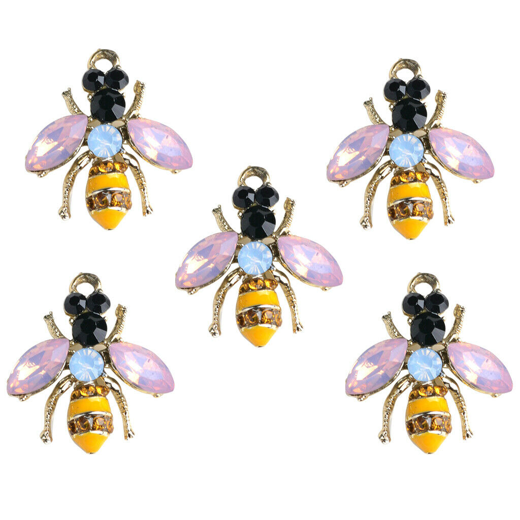Pretty 5x Craft Supplies Bees Charm Pendant for Crafting, Jewelry Making
