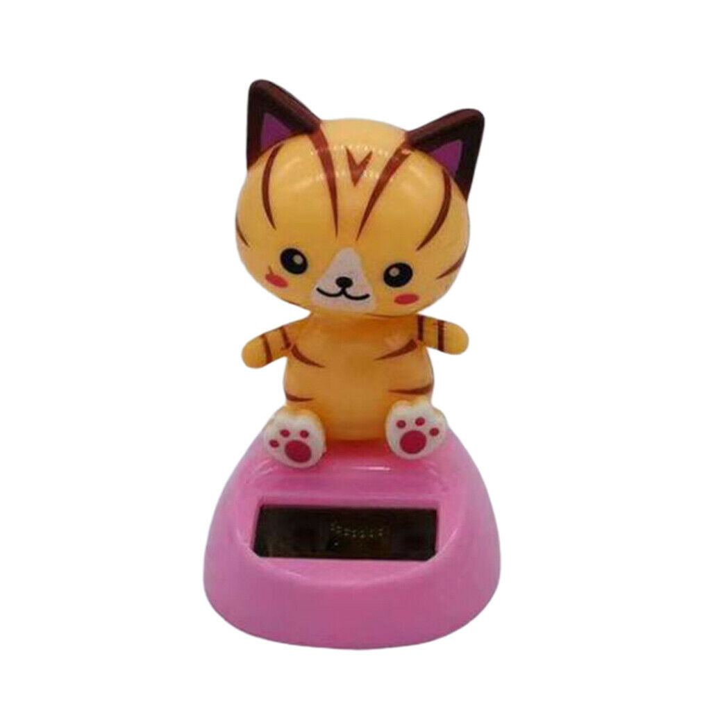 Cute Solar Powered Dancing Lucky Cats Desk and Dashboard DÃ©cor,Yellow