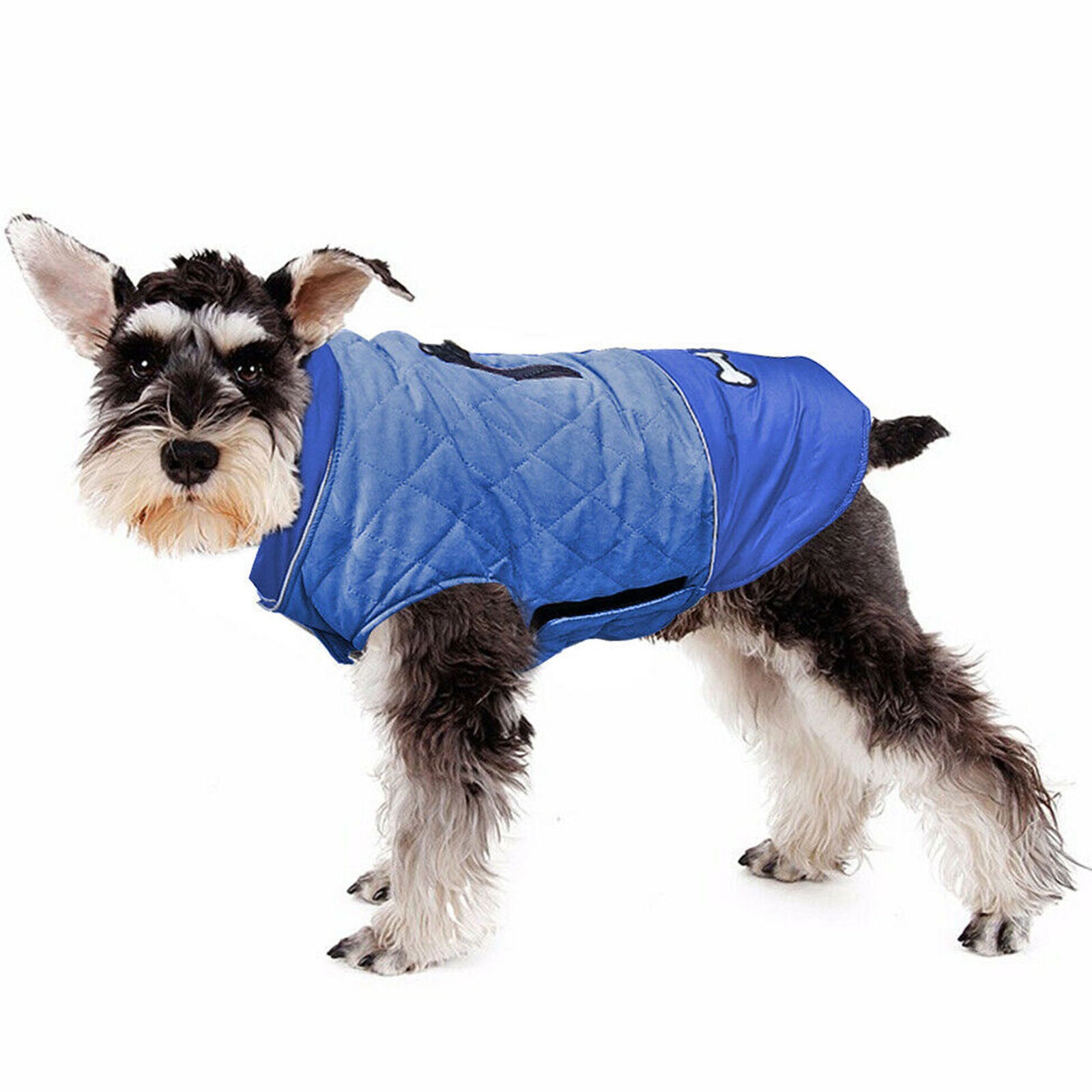 Winter Dog Coat Fleece Lined Clothes Reflective Pet Jacket Jack Russell Yorkie