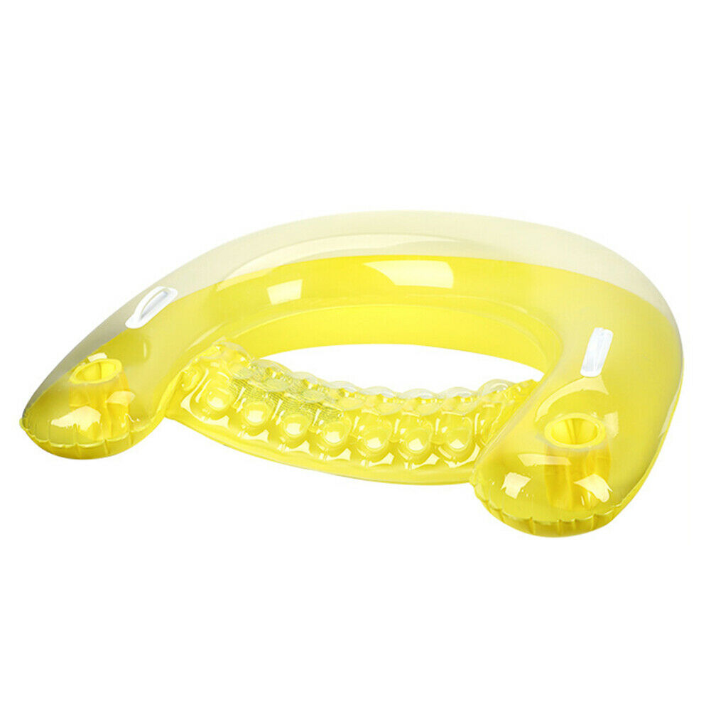 Inflatable Pool Seat with Cup Holder Swimming Pool PVC Floating Hammock Beach @