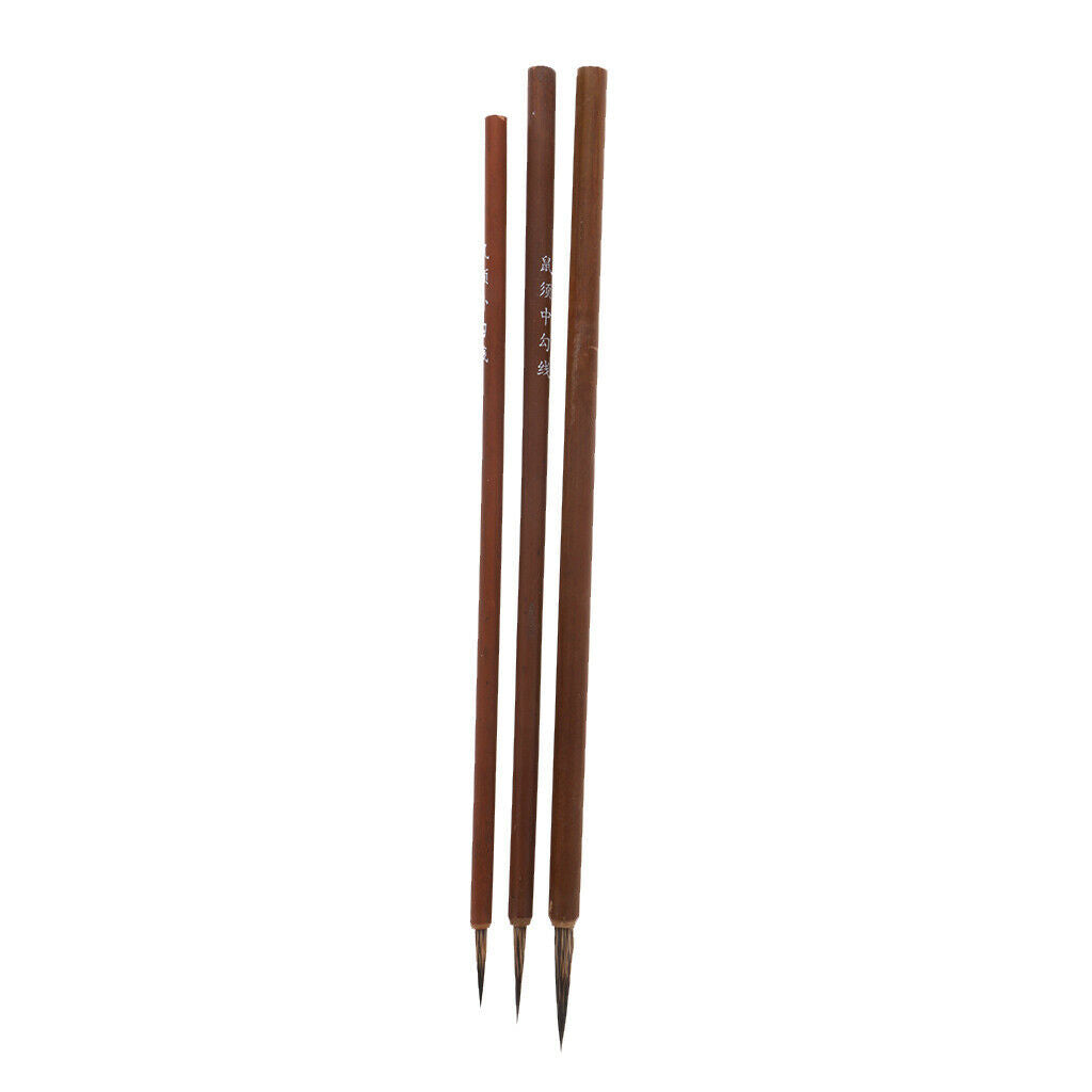 3 Pcs Rat Whisker Brushes Painting Brush Line Drawing Pen In Assorted Sizes