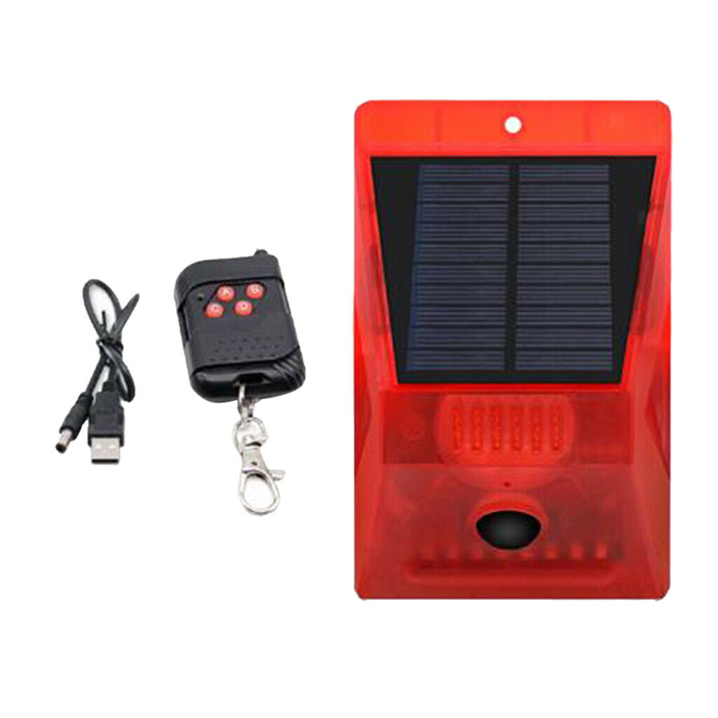 Solar Siren Sound Alarm Alert Light 8 LED 129db Alarm System for Driveway