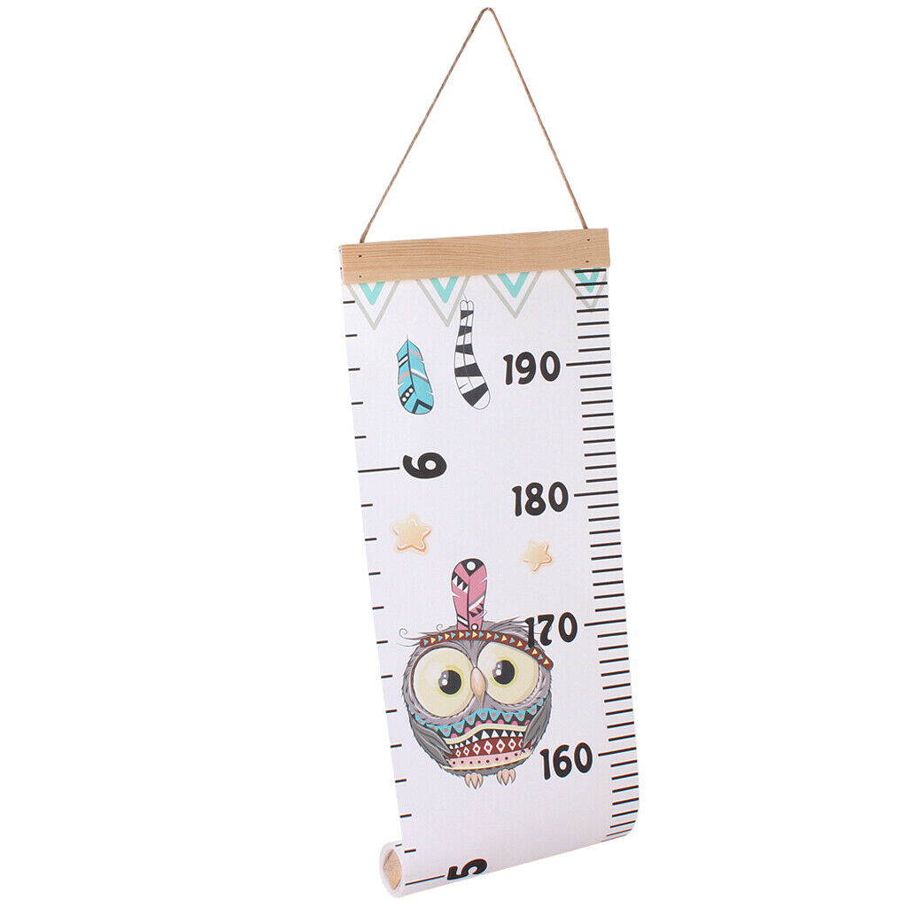 Wood Kids Baby Cartoon Height Ruler Growth Chart Wall Hanging Decoration C