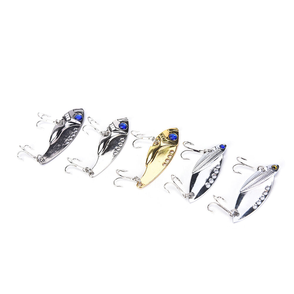 5PCS Lot Metal VIB Blade Fishing Lures Crankbaits Bass Hook Tackle 5cm 11g q XC