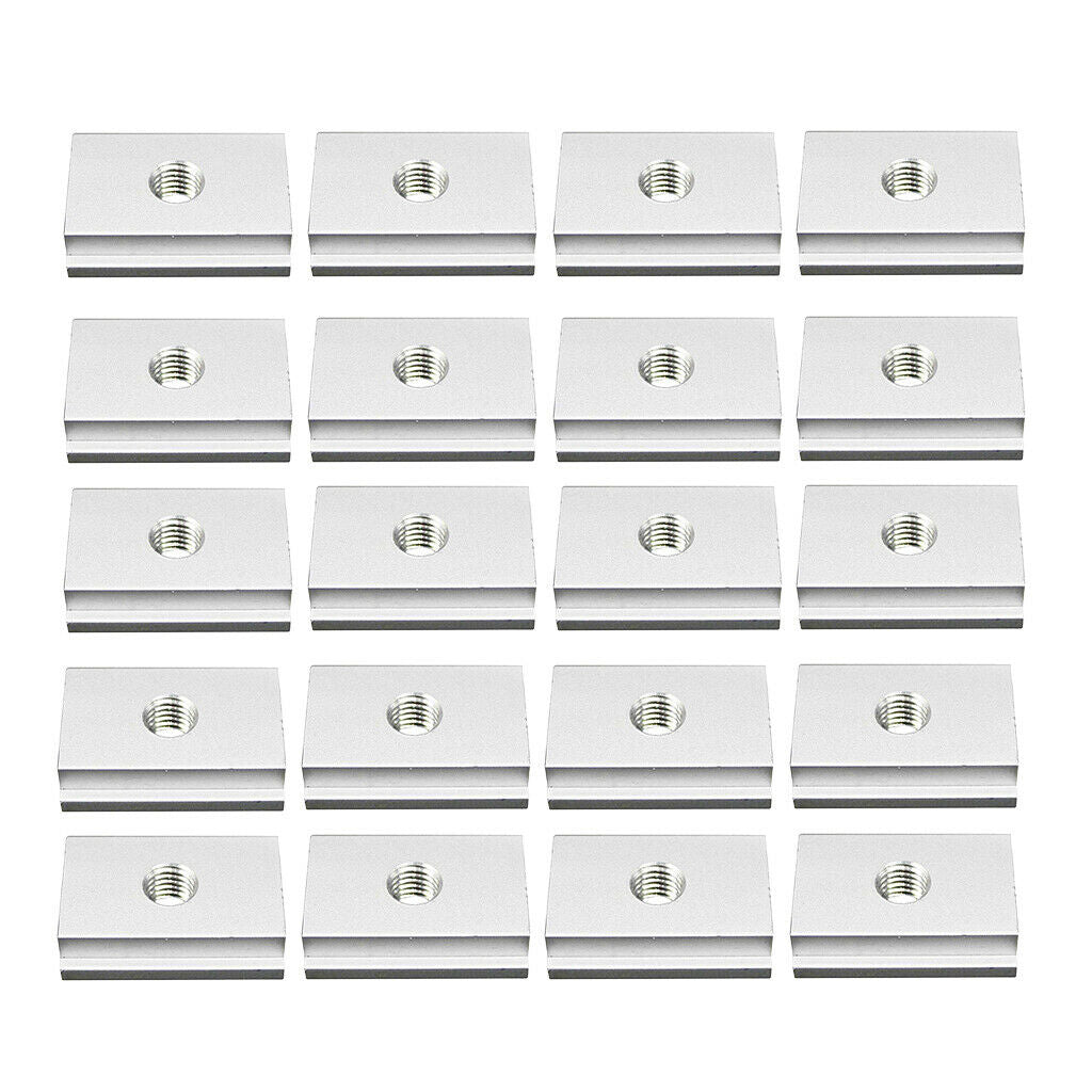 20Pcs M8# T-Slider for T-slot for Various Woodworking Jigs Aluminum Alloy