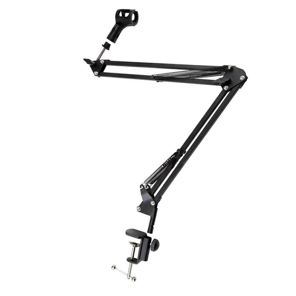 Condenser Microphone Suspension Boom Scissor Arm Stand Set (Black)