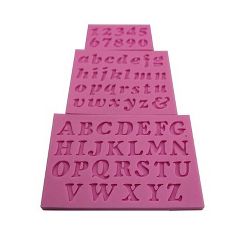 3x Mini Letter Number Silicone Handmade Fondant Cakes Decorating DIY Mold In WF