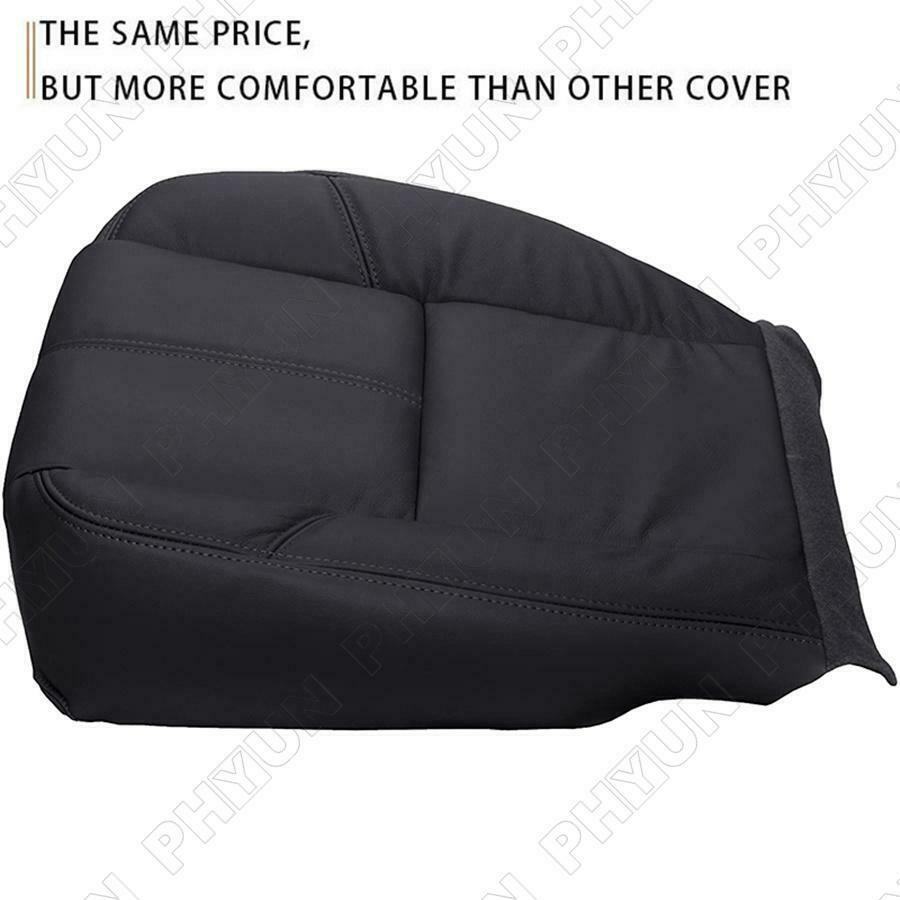 For 2007-2013 Chevy Silverado 1500 2500 3500 HD Driver Bottom Seat Cover Black