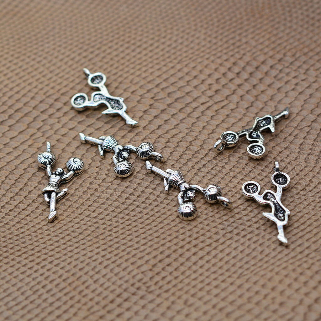 50pcs Cheerleaders Alloy Pendants Charms for DIY Bracelet Necklace Earrings