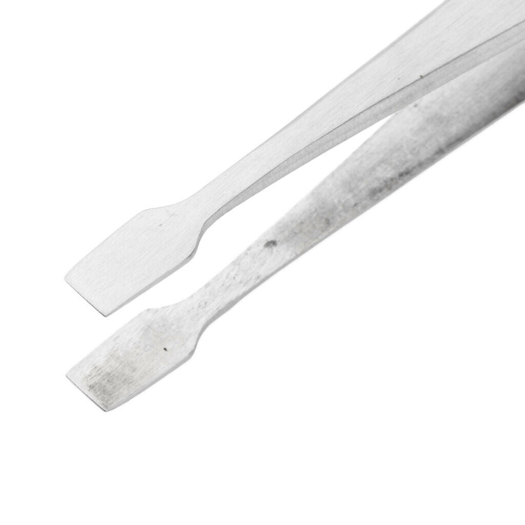 2x Round Spade Tip Tweezer Craft Jewelry Beauty Nail Art Hobby Picking Tool