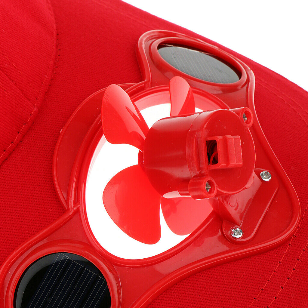 2 Pieces Blue & Red Summer Outdoor Sun Solar Powered Hat  Cooling Cool Air Fan