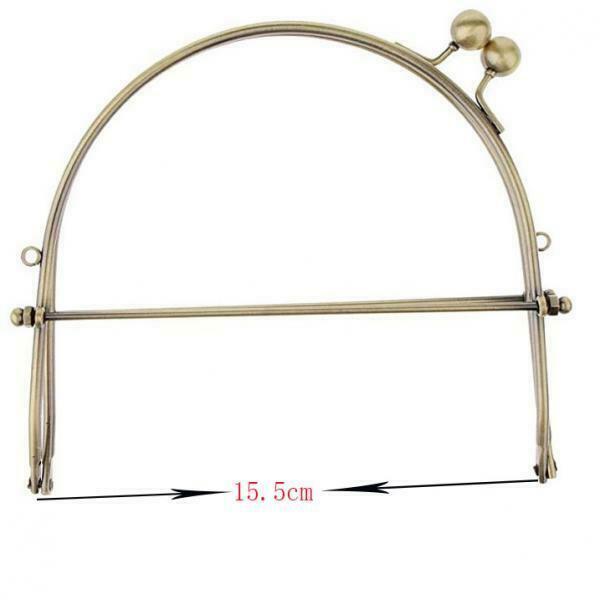 DIY Bronze Tone Handbag Bag Half Round Metal Frame Kiss Clasp Lock 15.5