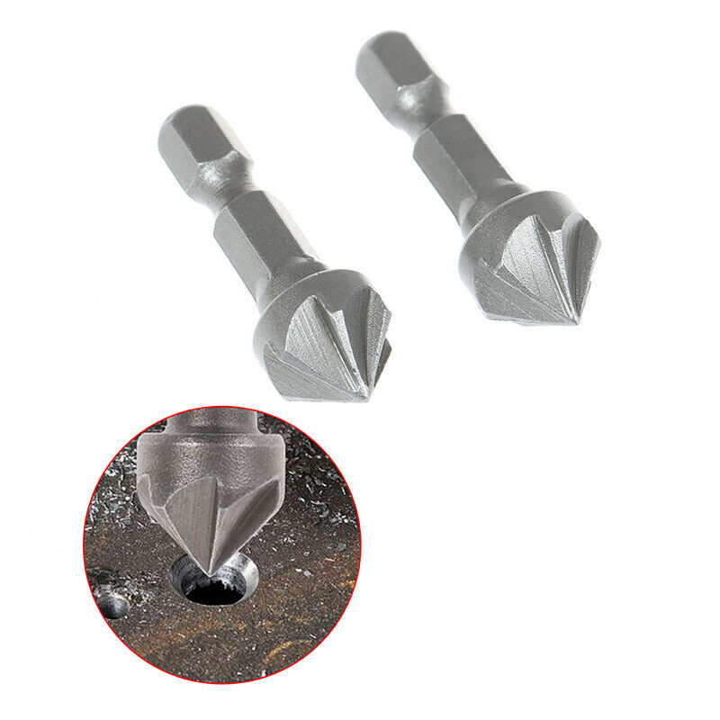 6 Flute Countersink Drill Bit Chamfer Cutting Woodworking Tool  hexagon han XC