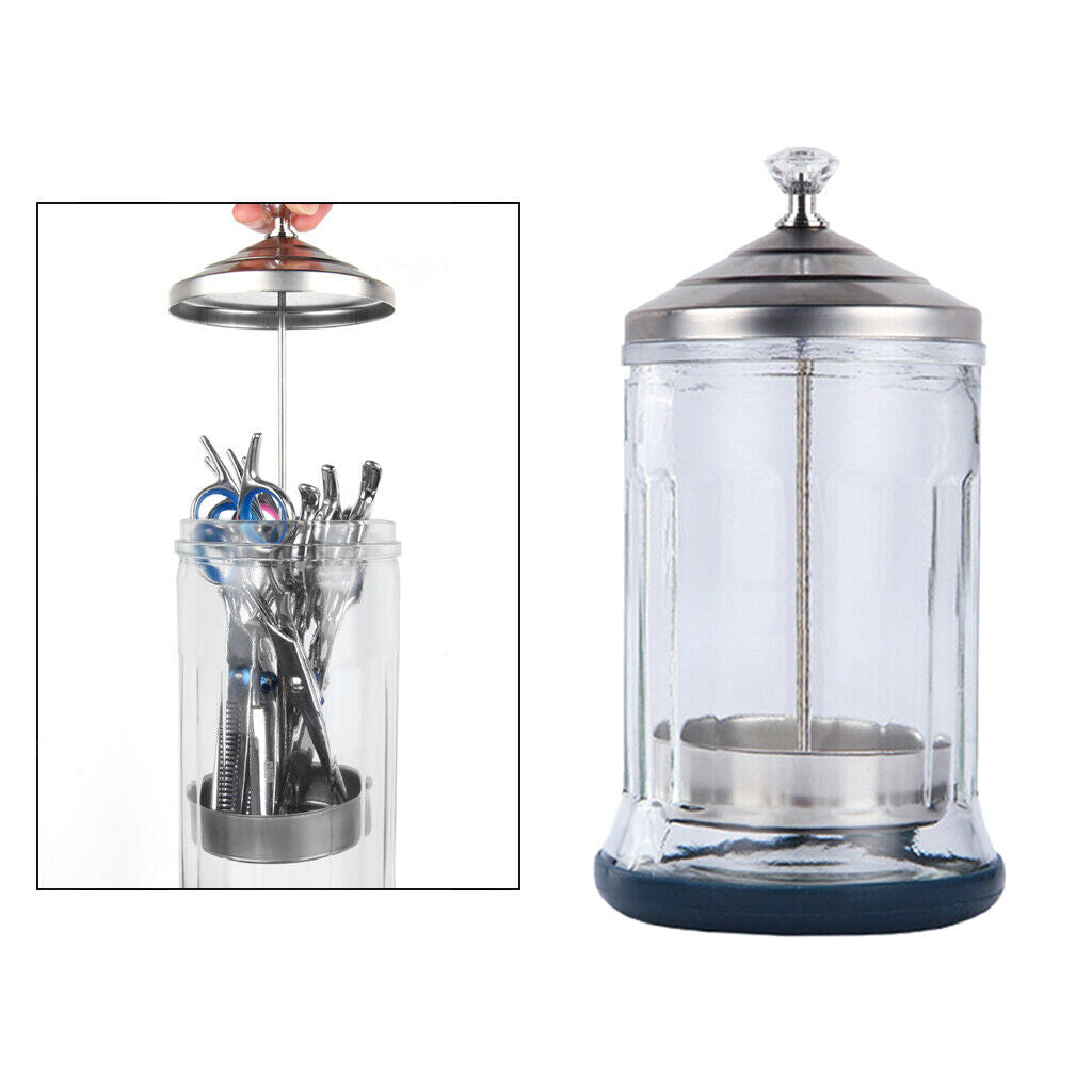 2x Disinfecting Disinfection Jar Sanitizing Jar Bottle for Barber Nipper S