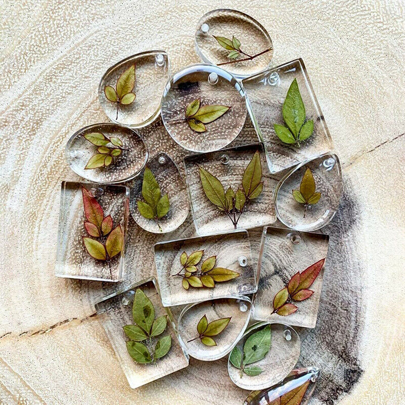 20pc pendant drop round square oval mirror epoxy mold with key ring diy k.l8