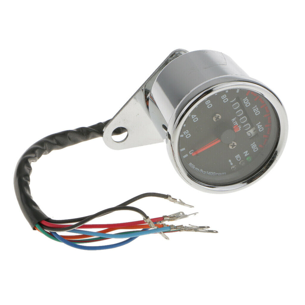 Universal Dual Motorcycle Odometer Speedometer Gauge LED Signal Light Lamps