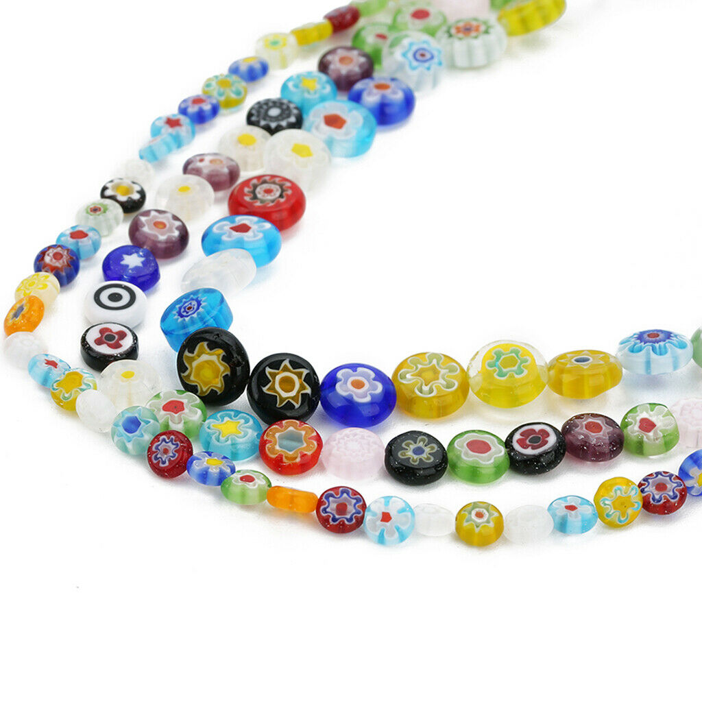 Glass Spacer Beads Bulk Colorful Buttons for DIY Jewelry 8MM, Apx48 Pieces