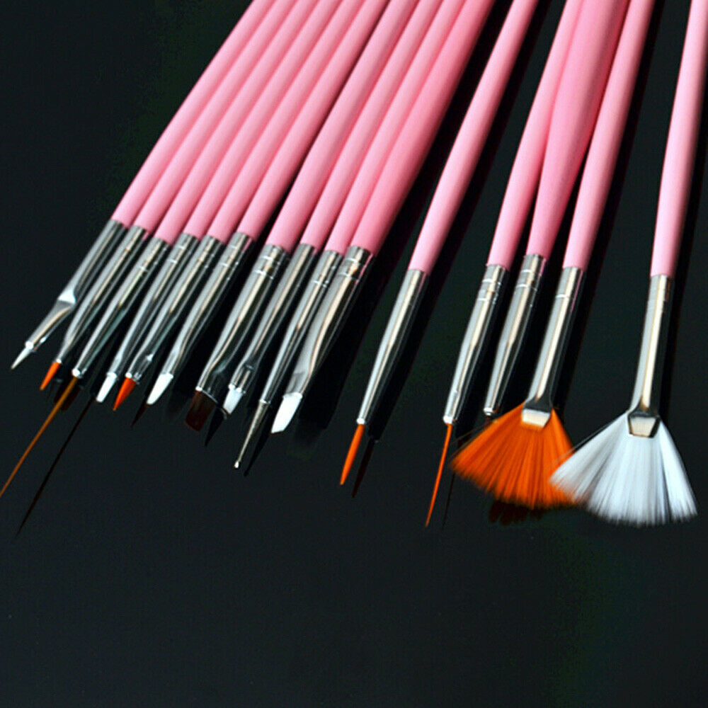 15x Nail Art Gel Design Pen Painting Polish Brush Dotting Drawing Liner Tool DIY