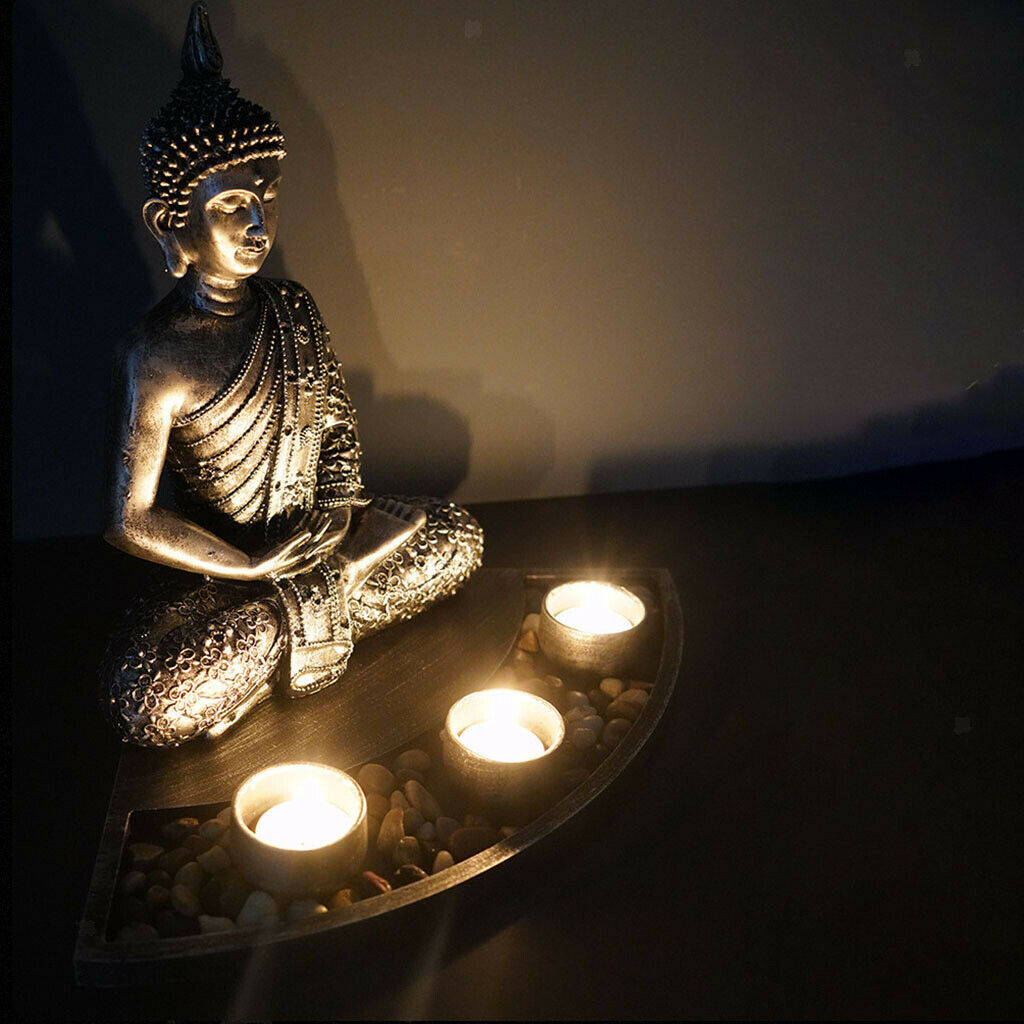 Buddha Candle Holder Tealight Candlestick Table Bathroom Yoga Room Dinner