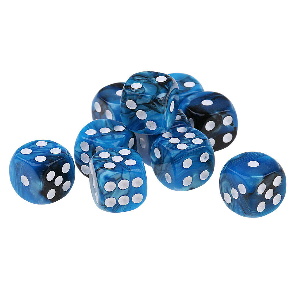 20 Pieces Acrylic Dice Family Set 16mm Six-sided Dotted Dice for Table Game