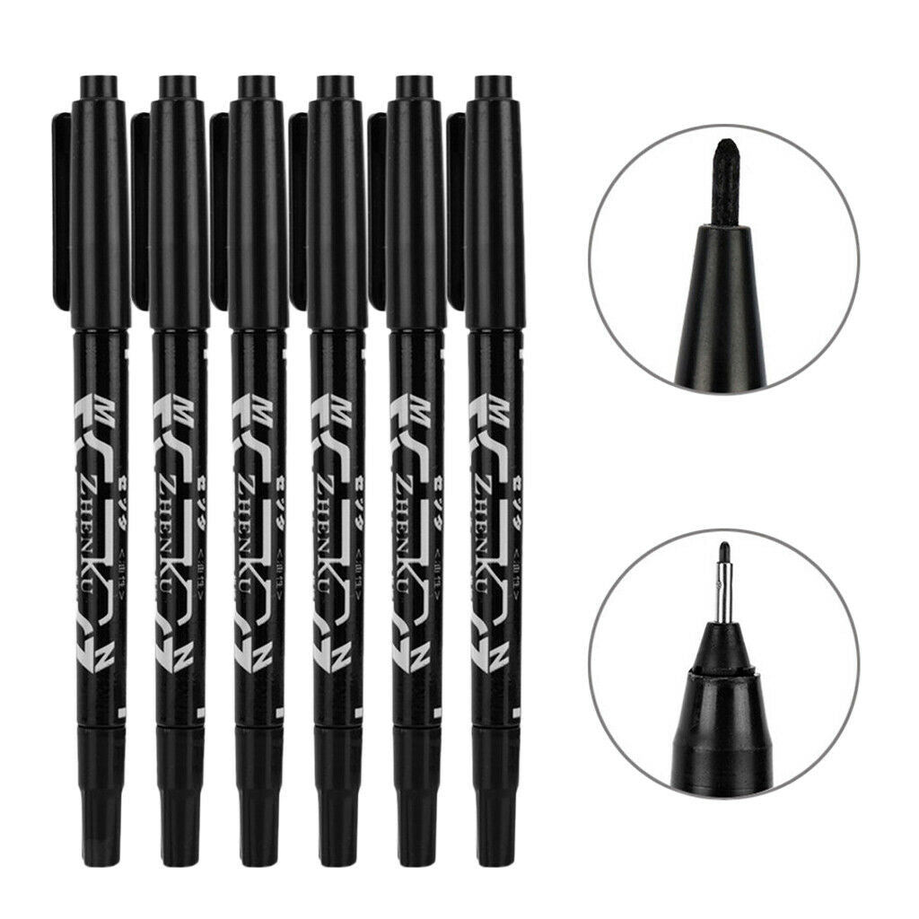 12pcs Professional Tattoo Skin Marking Pen-Double End Fine/Thick Tip Marker