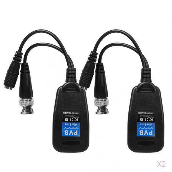 4Pcs CCTV BNC Male to CAT5e 6 RJ45 Connectors Video Power Balun Transceiver